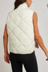 Solid Quilted High Neck Button Up Pocket Vest