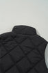 Solid Quilted High Neck Button Up Pocket Vest