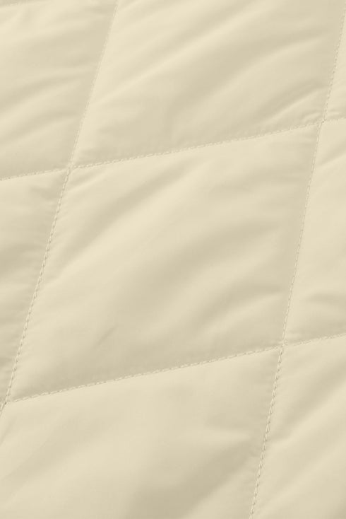 Solid Quilted Snap Button Hooded Puffer Coat