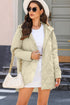 Solid Quilted Snap Button Hooded Puffer Coat