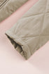Solid Quilted Snap Button Hooded Puffer Coat