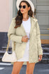 Solid Quilted Snap Button Hooded Puffer Coat