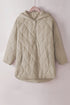 Solid Quilted Snap Button Hooded Puffer Coat