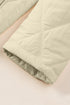 Solid Quilted Snap Button Hooded Puffer Coat