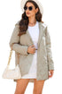 Solid Quilted Snap Button Hooded Puffer Coat