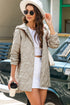 Solid Quilted Snap Button Hooded Puffer Coat