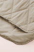 Solid Quilted Snap Button Hooded Puffer Coat