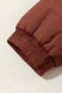 Solid Quilted Stand Collar Zipped Mid Length Puffer Coat