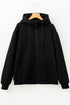 Solid Quilted Textured Zip Front Pocket Hooded Jacket