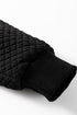 Solid Quilted Textured Zip Front Pocket Hooded Jacket