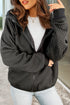 Solid Quilted Textured Zip Front Pocket Hooded Jacket