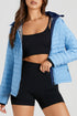 Solid Quilted Zip Up Insulated Puffer Jacket