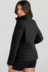 Solid Quilted Zip Up Insulated Puffer Jacket