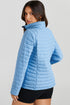 Solid Quilted Zip Up Insulated Puffer Jacket