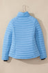 Solid Quilted Zip Up Insulated Puffer Jacket