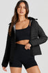 Solid Quilted Zip Up Insulated Puffer Jacket