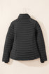Solid Quilted Zip Up Insulated Puffer Jacket