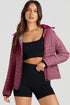 Solid Quilted Zip Up Insulated Puffer Jacket