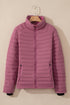 Solid Quilted Zip Up Insulated Puffer Jacket