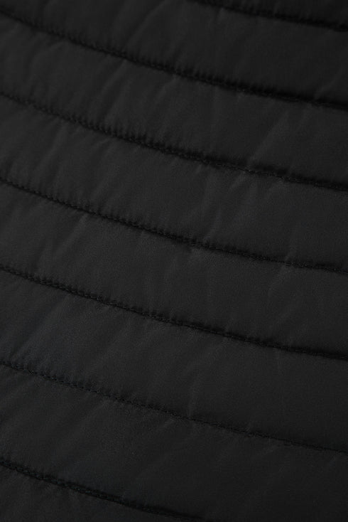 Solid Quilted Zip Up Insulated Puffer Jacket