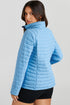 Solid Quilted Zip Up Insulated Puffer Jacket