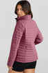 Solid Quilted Zip Up Insulated Puffer Jacket