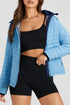 Solid Quilted Zip Up Insulated Puffer Jacket