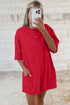 Solid Raw Edge Half Sleeve Pocketed Loose Romper