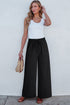 Solid Relaxed Fit Elastic Waist Drawstring Loose Pants