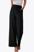 Solid Relaxed Fit Elastic Waist Drawstring Loose Pants