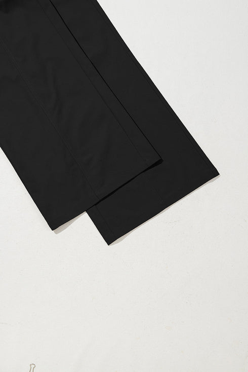 Solid Relaxed Fit Elastic Waist Drawstring Loose Pants