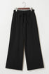 Solid Relaxed Fit Elastic Waist Drawstring Loose Pants