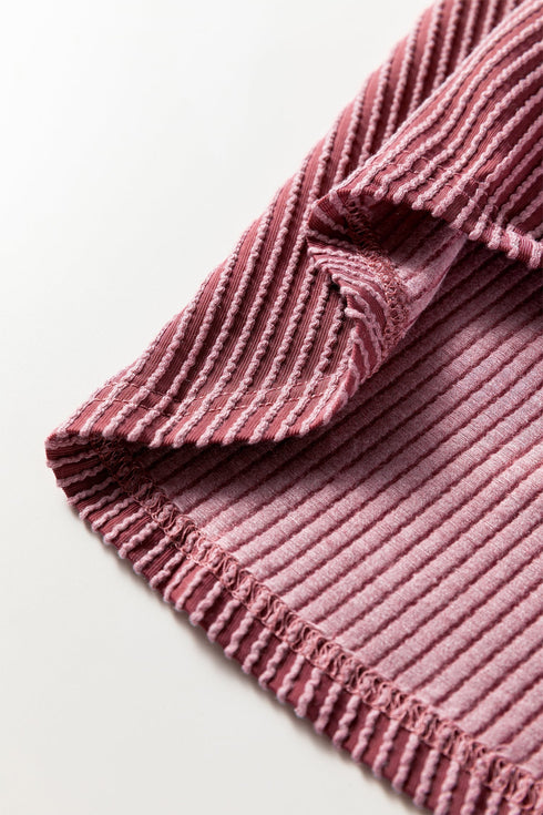 Solid Ribbed Cording Roll Tab Sleeve Shacket Jacket