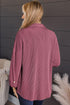 Solid Ribbed Cording Roll Tab Sleeve Shacket Jacket