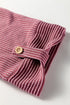 Solid Ribbed Cording Roll Tab Sleeve Shacket Jacket