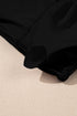 Solid Ribbed Knit Crossed Detail Two Piece Skort Tankinis