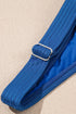 Solid Ribbed Knit Crossed Detail Two Piece Skort Tankinis