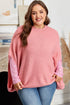 Solid Ribbed Knit Half Sleeve Poncho Plus Size Sweater