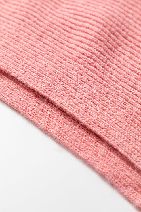 Solid Ribbed Knit Half Sleeve Poncho Plus Size Sweater