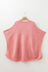 Solid Ribbed Knit Half Sleeve Poncho Plus Size Sweater
