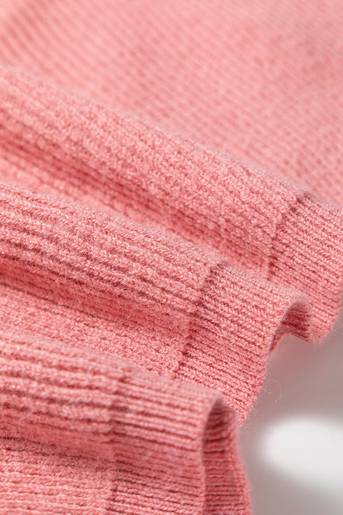 Solid Ribbed Knit Half Sleeve Poncho Plus Size Sweater