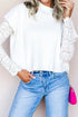 Solid Ribbed Knit Mock Neck Loose Short Sleeve Sweater