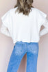 Solid Ribbed Knit Mock Neck Loose Short Sleeve Sweater