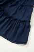 Solid Ribbed Knit Tiered Ruffle Pullover Blouse