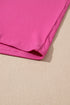 Solid Ribbed Loose Tunic Top And Slim Short Sets