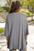 Solid Ribbed Loose Tunic Top And Slim Short Sets