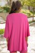 Solid Ribbed Loose Tunic Top And Slim Short Sets