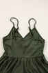 Solid Ribbed Spaghetti Strap Cinched Waist Romper