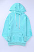 Solid Ripped Hooded Sweatshirt With Kangaroo Pocket