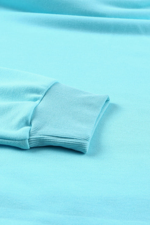 Solid Ripped Hooded Sweatshirt With Kangaroo Pocket